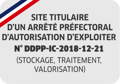 Site titulaire d'un arrêté préfectoral d'autorisation d'exploiter (stockage, traitement, valorisation)